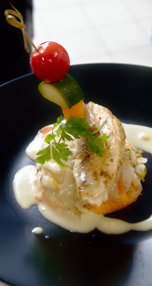 Prestation pour le GLBC en concession à Mercedes Dunkerque - Filet de carrelet & duxelle de champignons, beurre d'orange