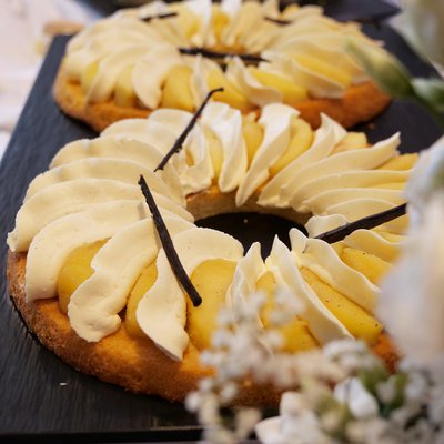 Sablé breton aux pommes & crème vanillée