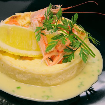 Tartefine de langoustine beurre blanc